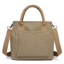 image-Canvas Small Square Bag Creamy-White Tote