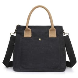 image-Canvas Small Square Bag Creamy-White Tote