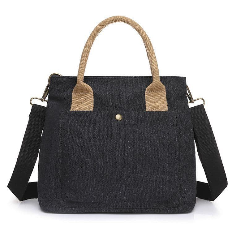 image-Canvas Small Square Bag Creamy-White Tote