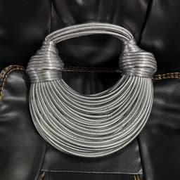 image-Silver PU Crossbody Bag with Fringe Detail