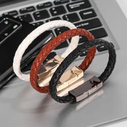 image-Data Cable Type-C Leather Bracelet Portable Charger