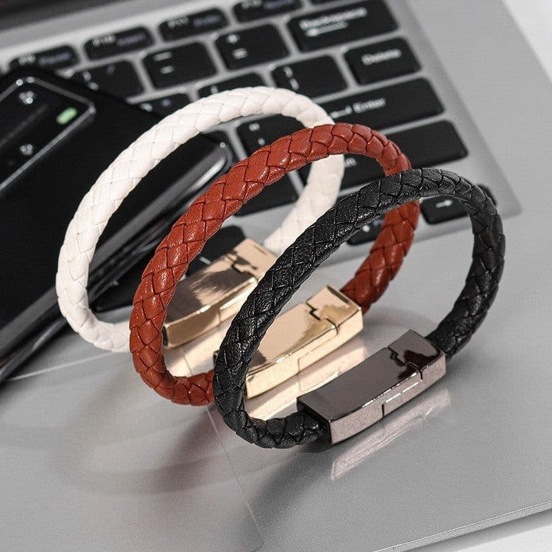 image-Data Cable Type-C Leather Bracelet Portable Charger
