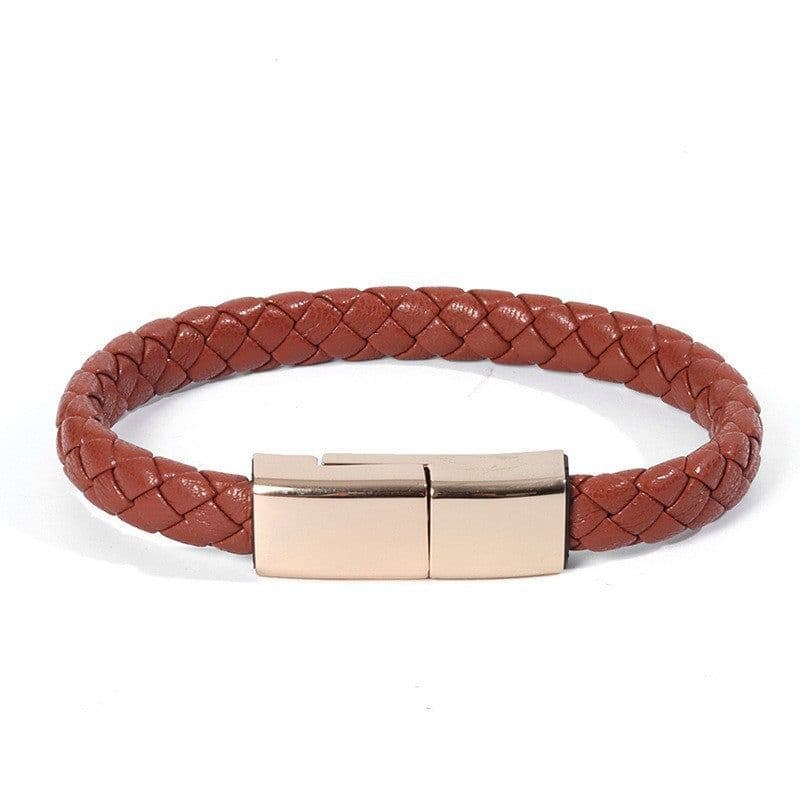 image-Data Cable Type-C Leather Bracelet Portable Charger