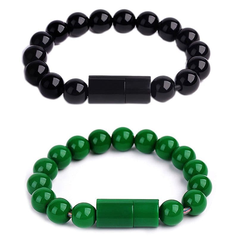 image-Buddha Bead Bracelet Data Cable for Apple Devices