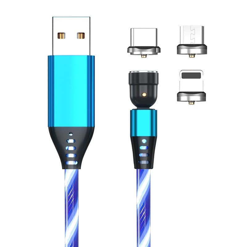 image-3-in-1 Magnetic Data Cable 540° Rotating USB Fast Charge