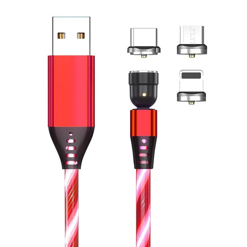 image-3-in-1 Magnetic Data Cable 540° Rotating USB Fast Charge