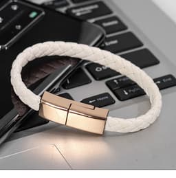 image-PU Leather Braided USB-C Charging Cable Bracelet