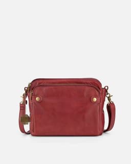 image-Retro Three-Layer Leather Messenger Bag Black