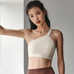 image-Women's Sleeveless Yoga Sports Bra Cotton Blend