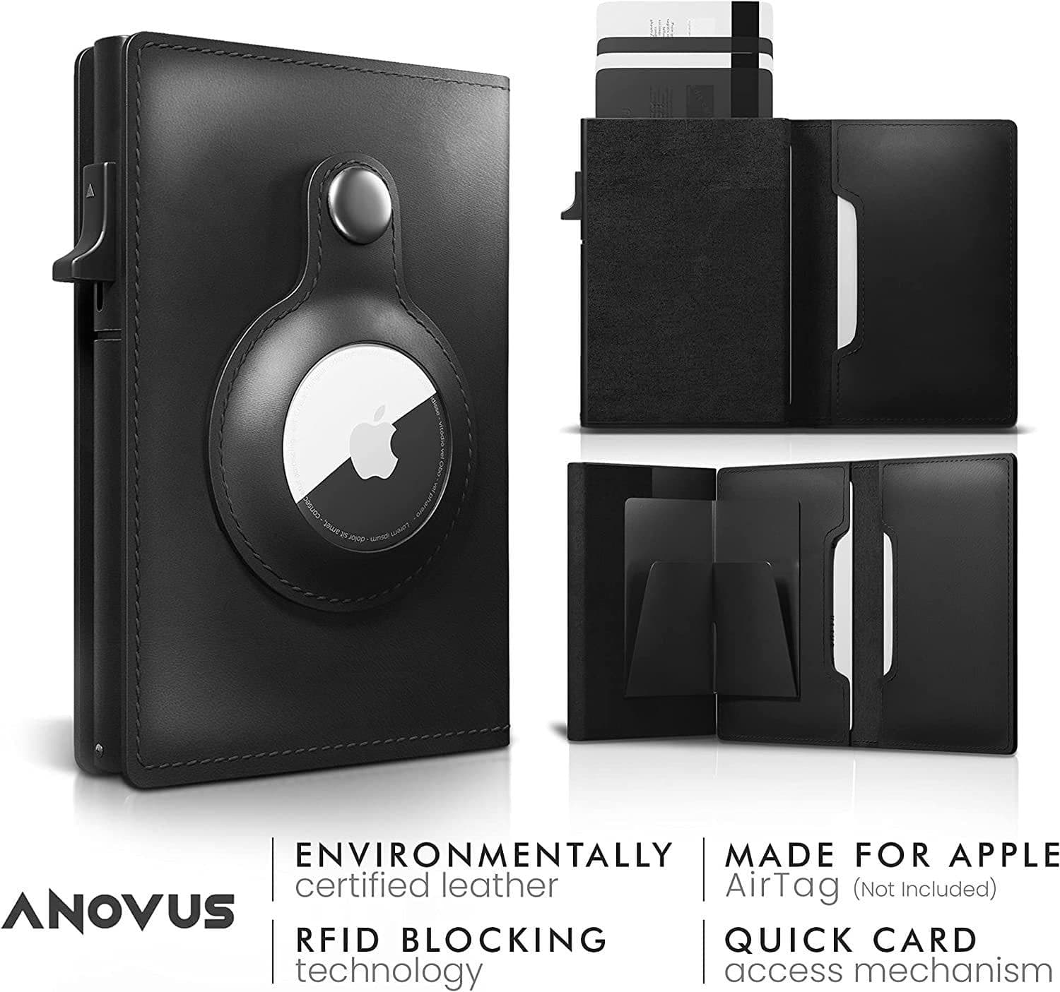 image-Airtag Genuine Leather Card Holder RFID