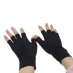 image-Copper Fiber Half Finger Cycling Gloves