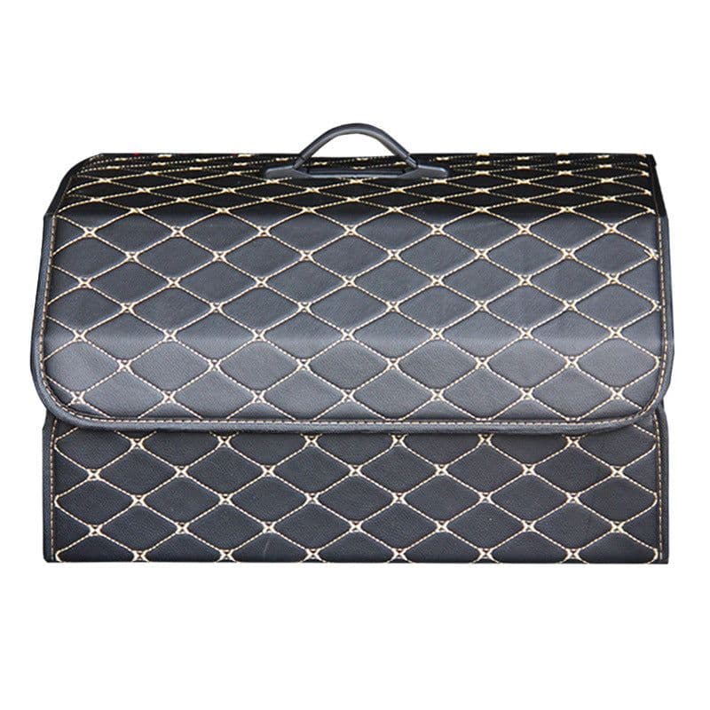 image-Trunk Storage Box Leather Folding Car Organizer