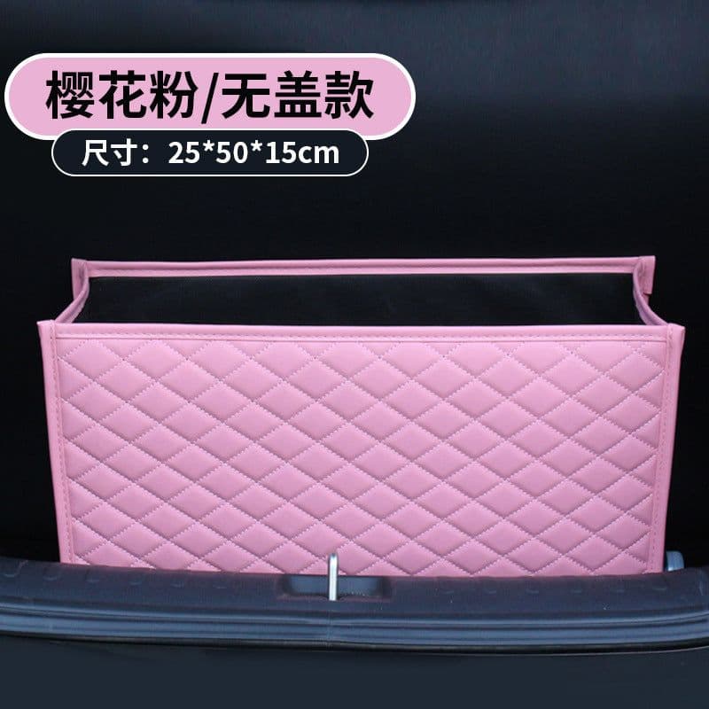 image-Trunk Storage Box Leather Folding Car Organizer