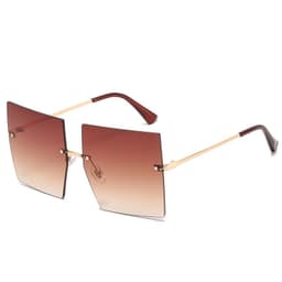 image-Ashe Frameless Metal Sunglasses Square