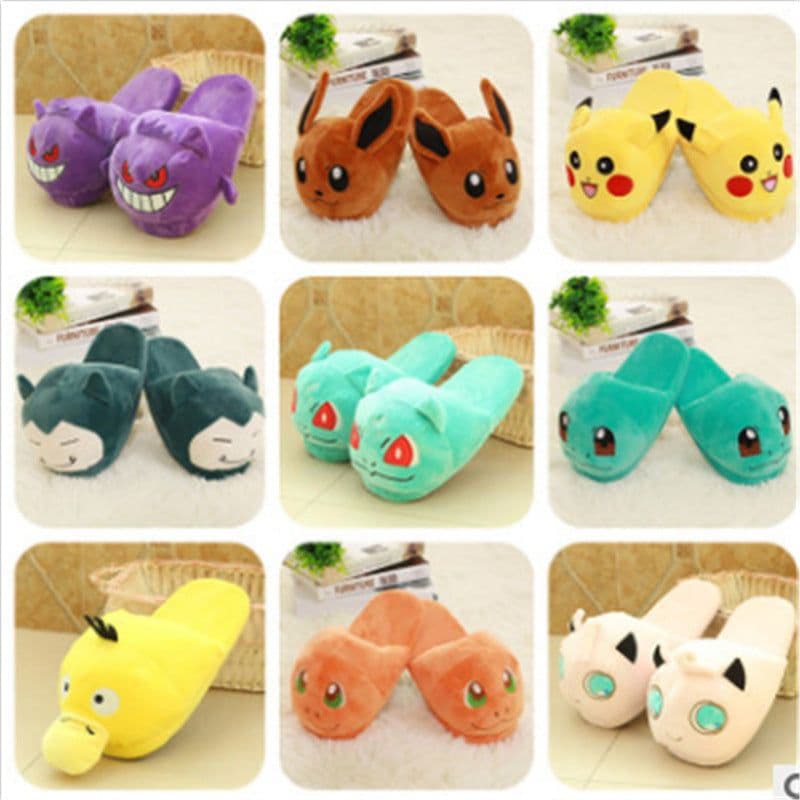 image-Pokemon Pikachu Plush Cotton Slippers