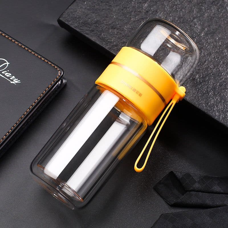 image-Cup Glass Double-Layer Insulation Tea Separation Teacup