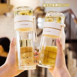 image-Cup Glass Double-Layer Insulation Tea Separation Teacup