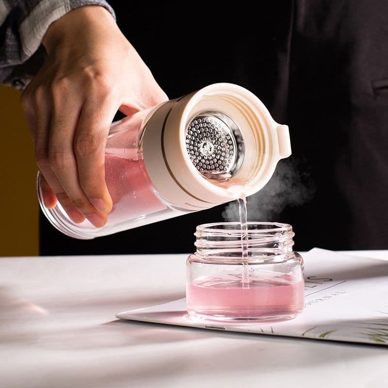 image-Cup Glass Double-Layer Insulation Tea Separation Teacup