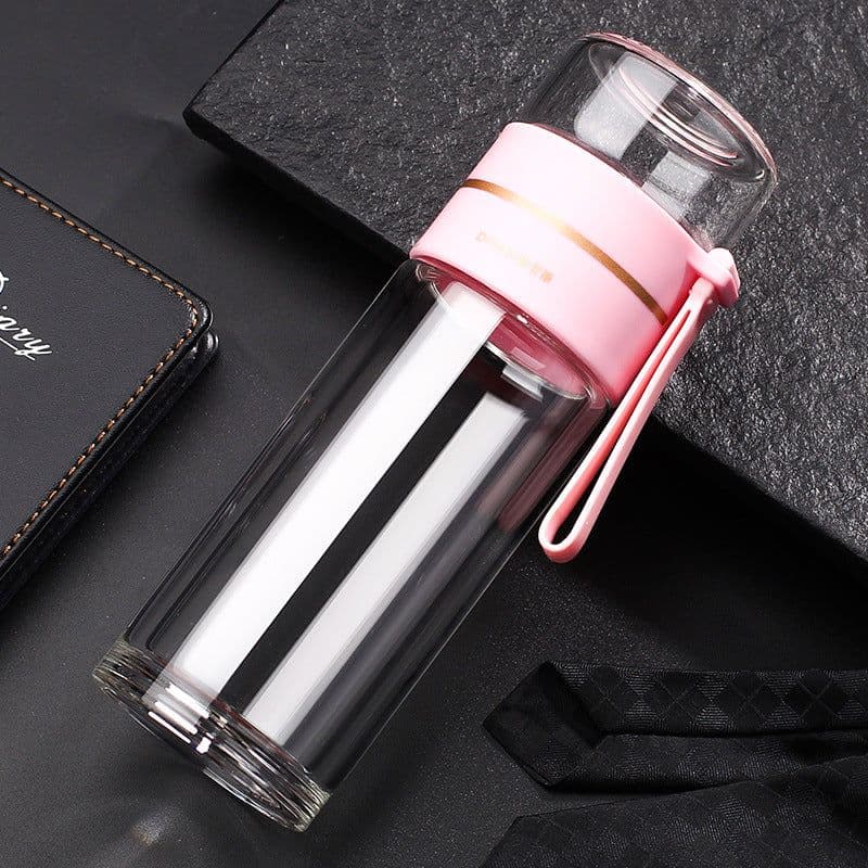 image-Cup Glass Double-Layer Insulation Tea Separation Teacup
