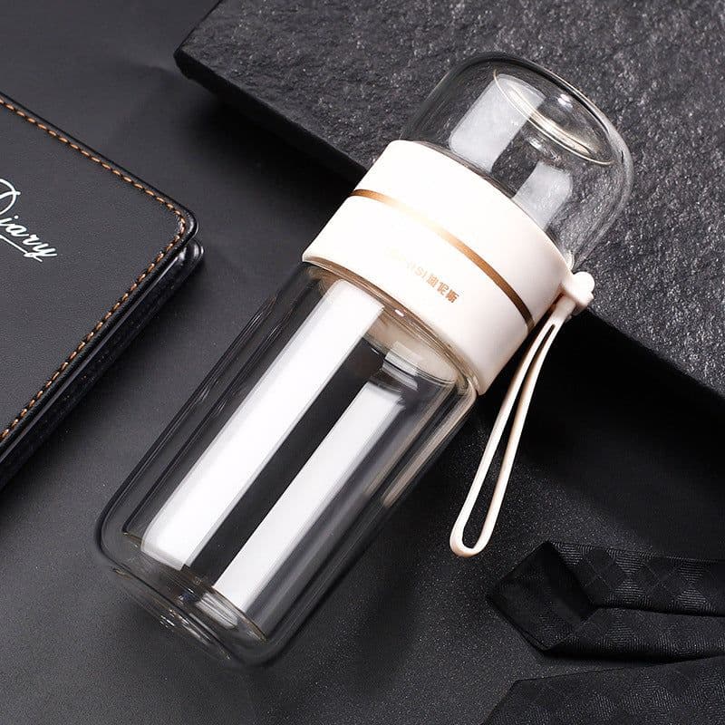 image-Cup Glass Double-Layer Insulation Tea Separation Teacup