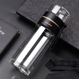 image-Cup Glass Double-Layer Insulation Tea Separation Teacup