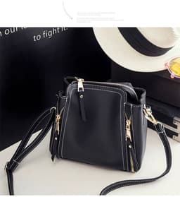 image-Women's Small Black Bucket Bag Single Strap