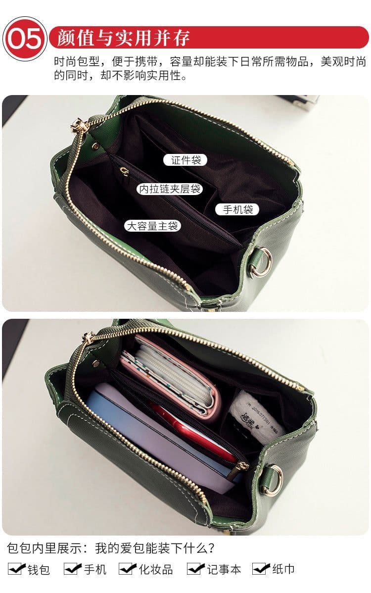 image-Women's Small Black Bucket Bag Single Strap