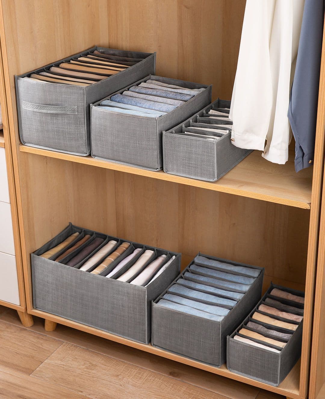 image-Non-Woven Storage Box 9 Grid 35L Gray