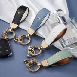 image-Woody Korean Key Chain Bracelet, Gold Buckle