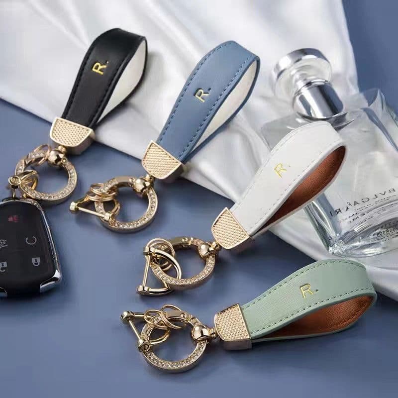 image-Woody Korean Key Chain Bracelet, Gold Buckle
