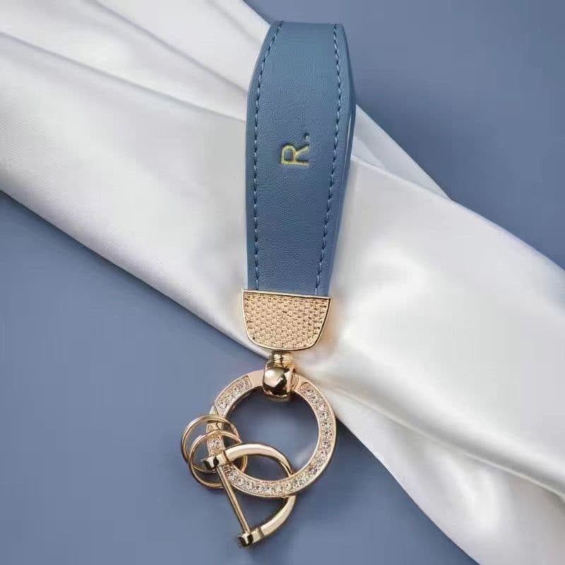 image-Woody Korean Key Chain Bracelet, Gold Buckle