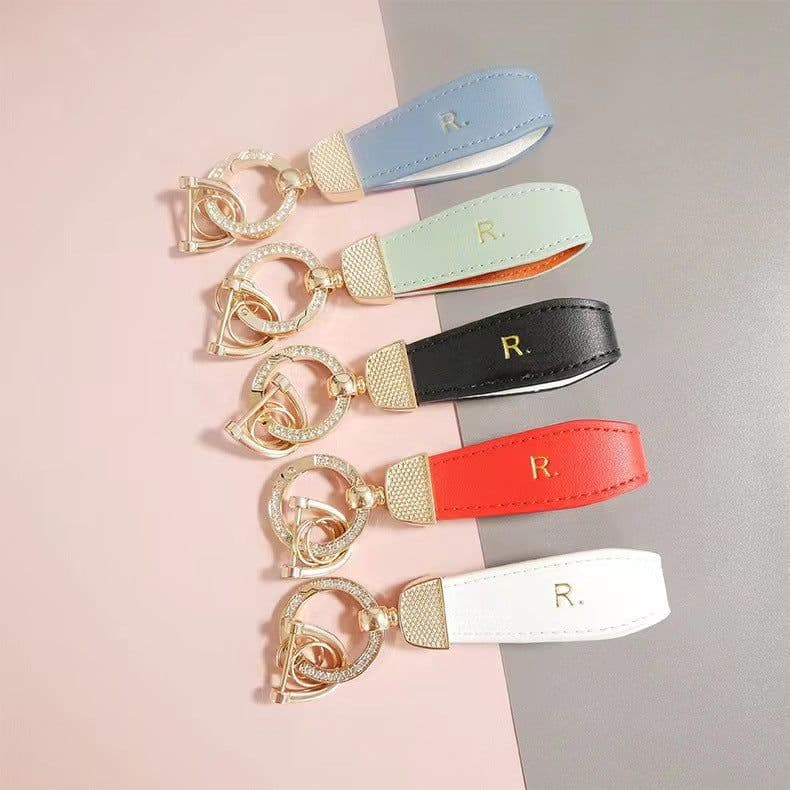 image-Woody Korean Key Chain Bracelet, Gold Buckle