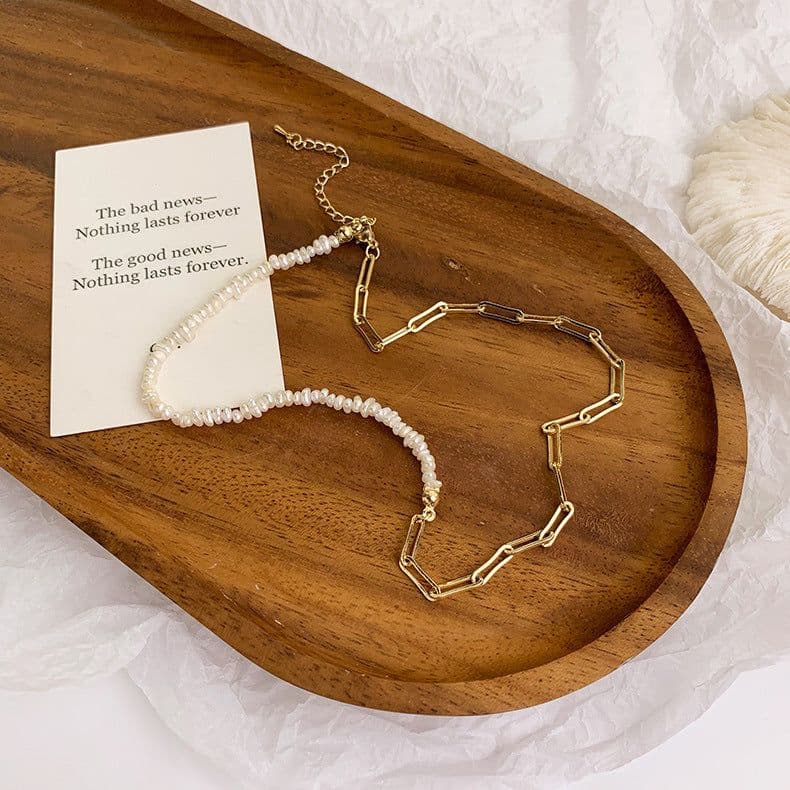 image-Light Luxury Freshwater Pearl Collarbone Chain Necklace