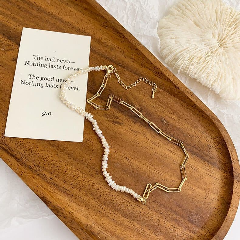 image-Light Luxury Freshwater Pearl Collarbone Chain Necklace