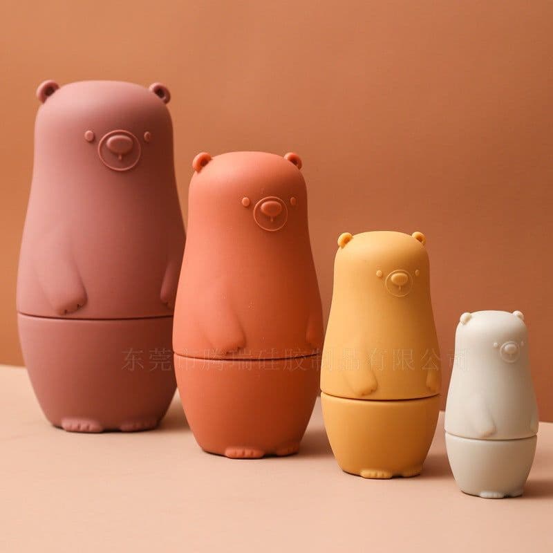 image-Tenry Baby Silicone Stacking Toys Penguin Matryoshka
