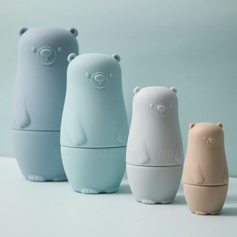 image-Tenry Baby Silicone Stacking Toys Penguin Matryoshka