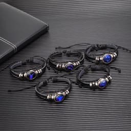 image-Yongyi Jewelry Twelve Constellation Couple Leather Bracelet