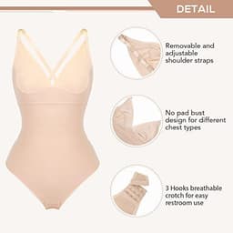 image-Nylon Shapewear Bodysuit with Chest Support XXL