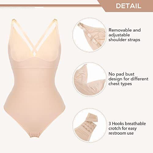 image-Nylon Shapewear Bodysuit with Chest Support XXL