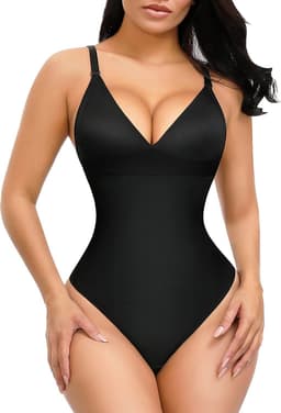 image-Nylon Shapewear Bodysuit with Chest Support XXL