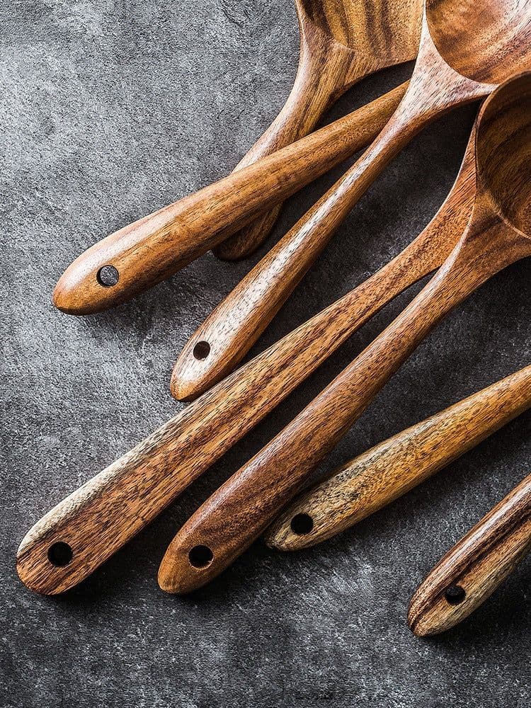 image-State 7-Piece Wooden Spoon and Spatula Set