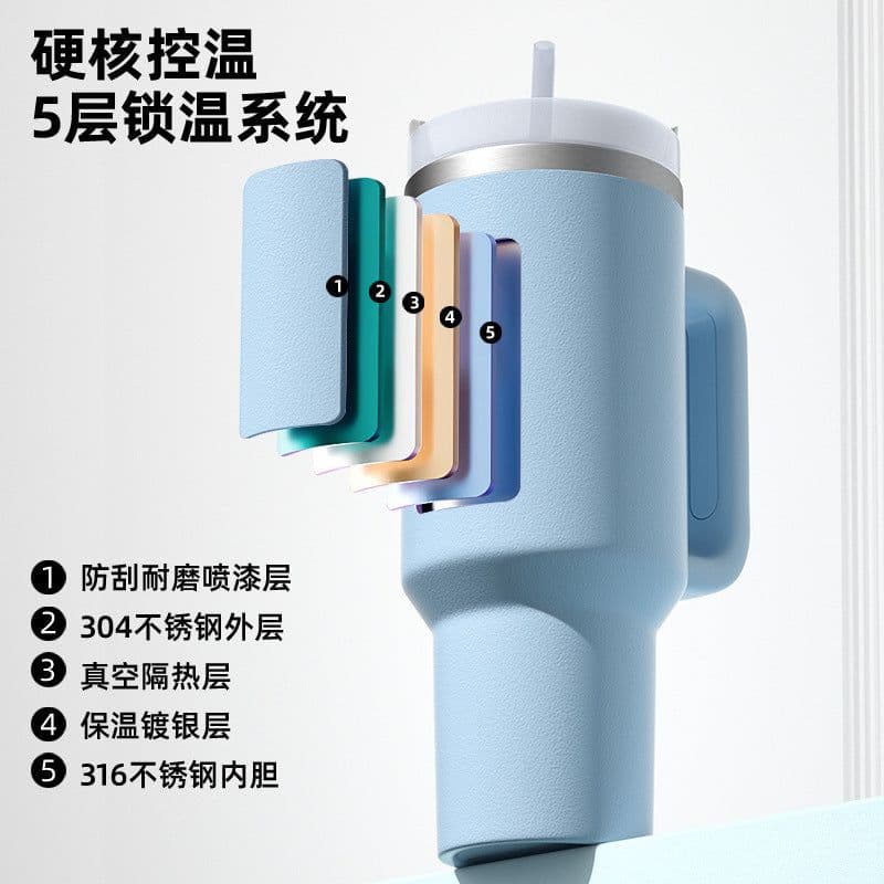 image-Cross-border 304 Stainless Steel 40oz Vacuum Insulated Cup with Straw