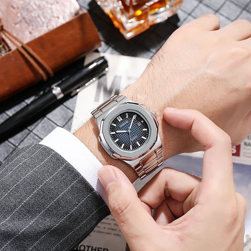 image-TPOFHS Men's Quartz Watch Stainless Steel 42mm
