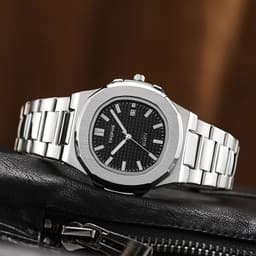 image-TPOFHS Men's Quartz Watch Stainless Steel 42mm
