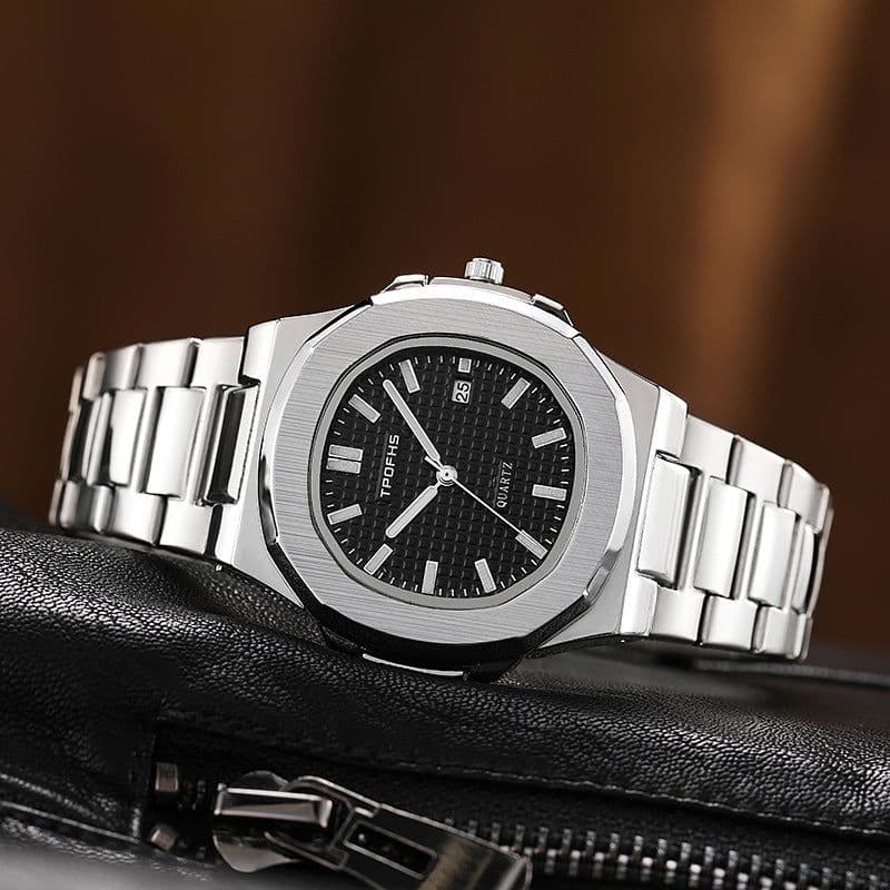 image-TPOFHS Men's Quartz Watch Stainless Steel 42mm