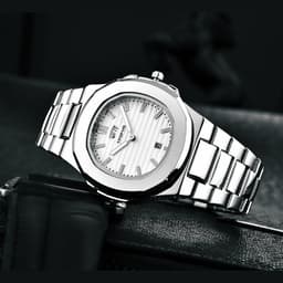 image-TPOFHS Men's Quartz Watch Stainless Steel 42mm