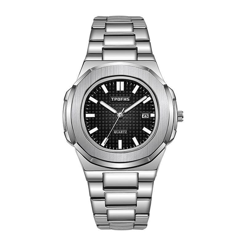 image-TPOFHS Men's Quartz Watch Stainless Steel 42mm