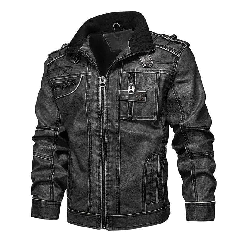 image-Cross-border Leather Men's Casual Jacket PU