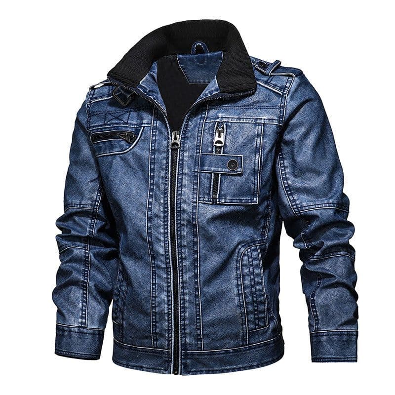 image-Cross-border Leather Men's Casual Jacket PU