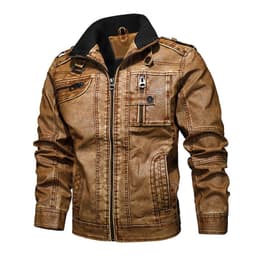 image-Cross-border Leather Men's Casual Jacket PU